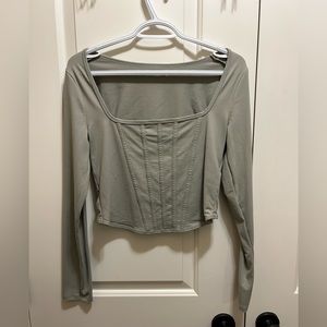 Abercrombie & Fitch, Women’s Long Sleeve Crop. Size Medium. Sage Green
